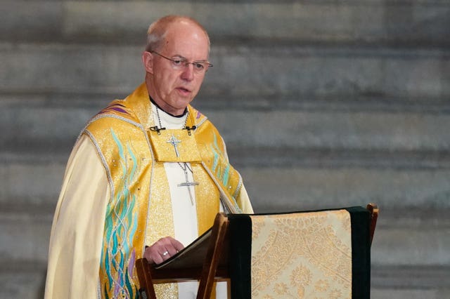 The Archbishop of Canterbury Justin Welby who announced his resignation on Tuesday 