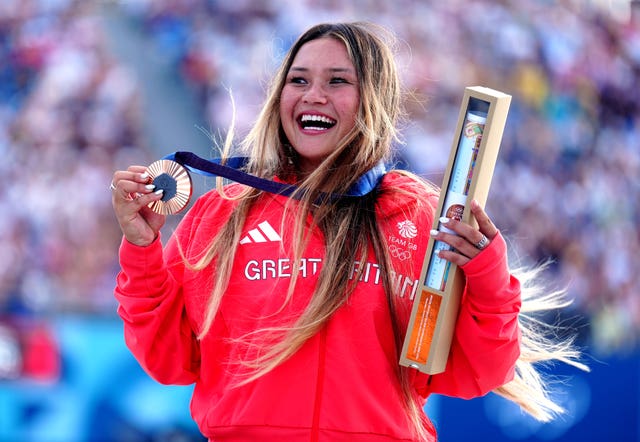 Sky Brown with her medal