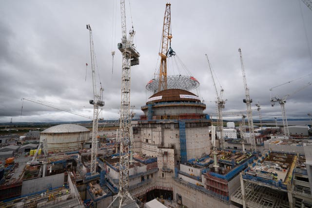 When it is completed Hinkley Point C will be the first nuclear power station built in the UK in 30 years (Ben Birchall/PA)