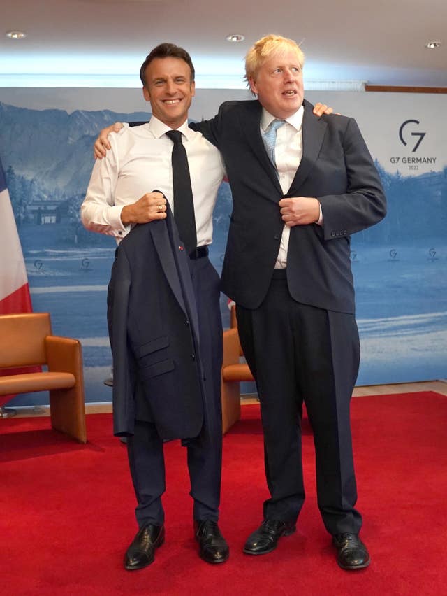 Boris Johnson and French President Emmanuel Macron