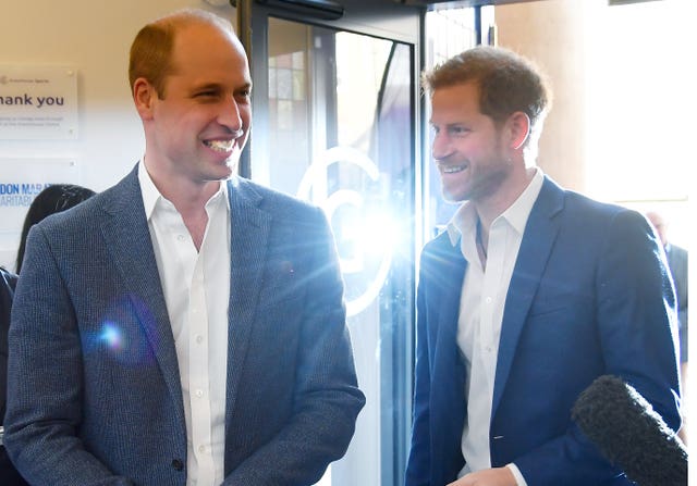 The two princes share a joke (Toby Melville/PA)