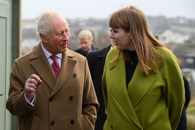 The King talking to Deputy Prime Minister Angela Rayner