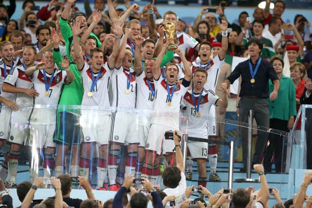 Joachim Low, right, led Germany to victory at the 2014 World Cup in Brazil 