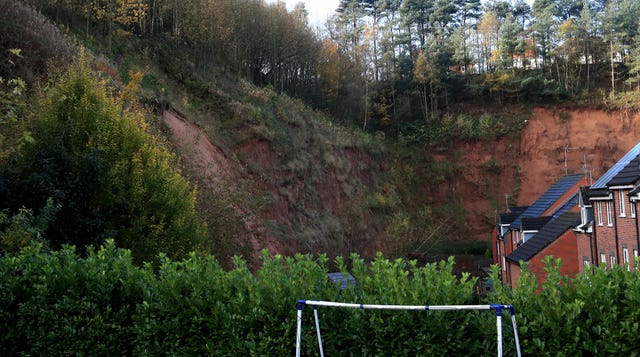 A mudslide which forced an evacuation in Mansfield