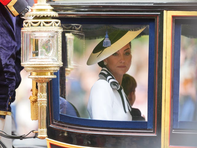 Kate in a carriage at Trooping the Colour