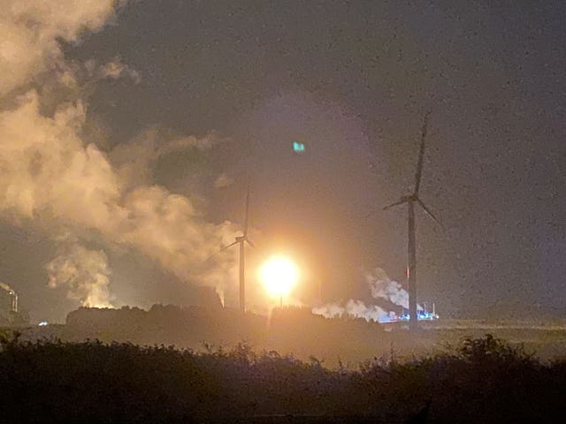 Flaring at Fife chemical plant