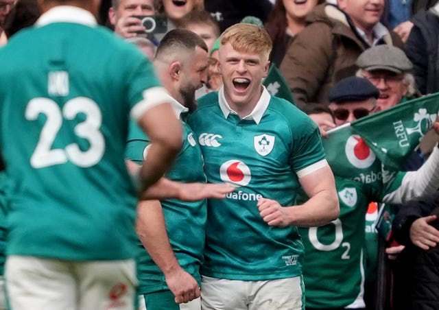 Tommy O’Brien (right) scored a late double
