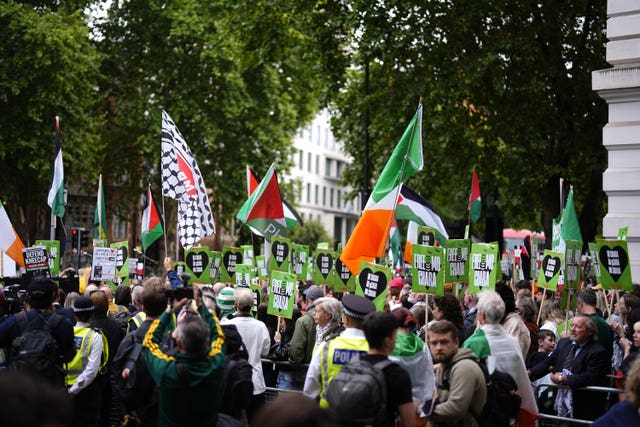Supporters of Liam Og O hAnnaidh outside Westminster Magistrates’ Court in August