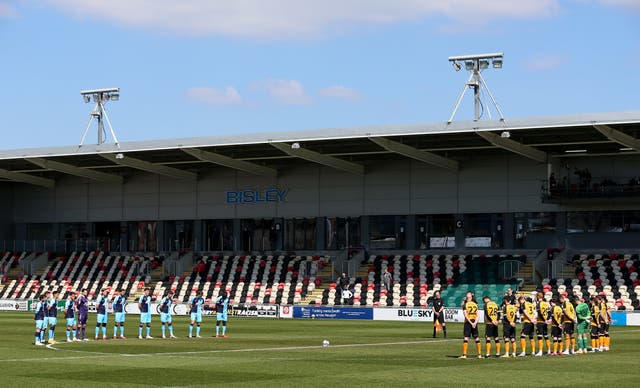 In League Two, Newport and Cambridge observed a minute of silence