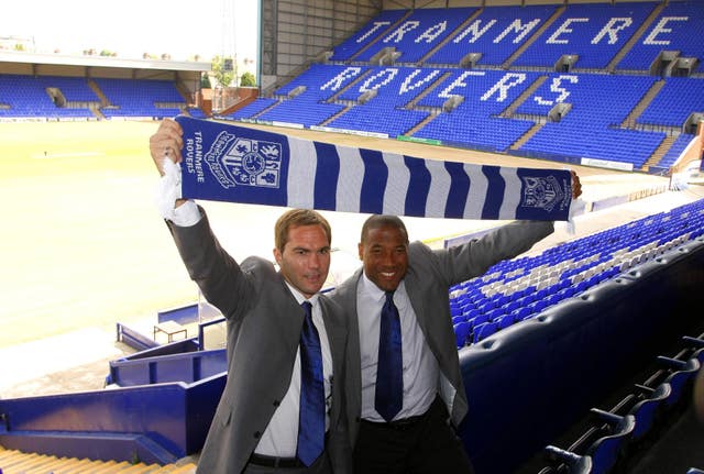 Jason McAteer (left) and John Barnes (right) at Tranmere