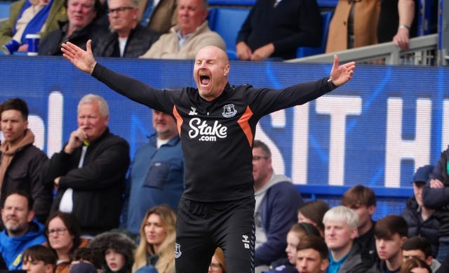Everton manager Sean Dyche during his team's match with Nottingham Forest