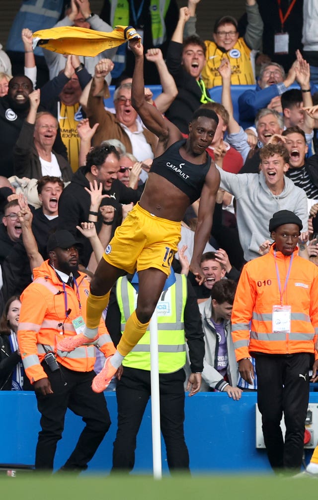 Brighton’s Danny Welbeck celebrates 