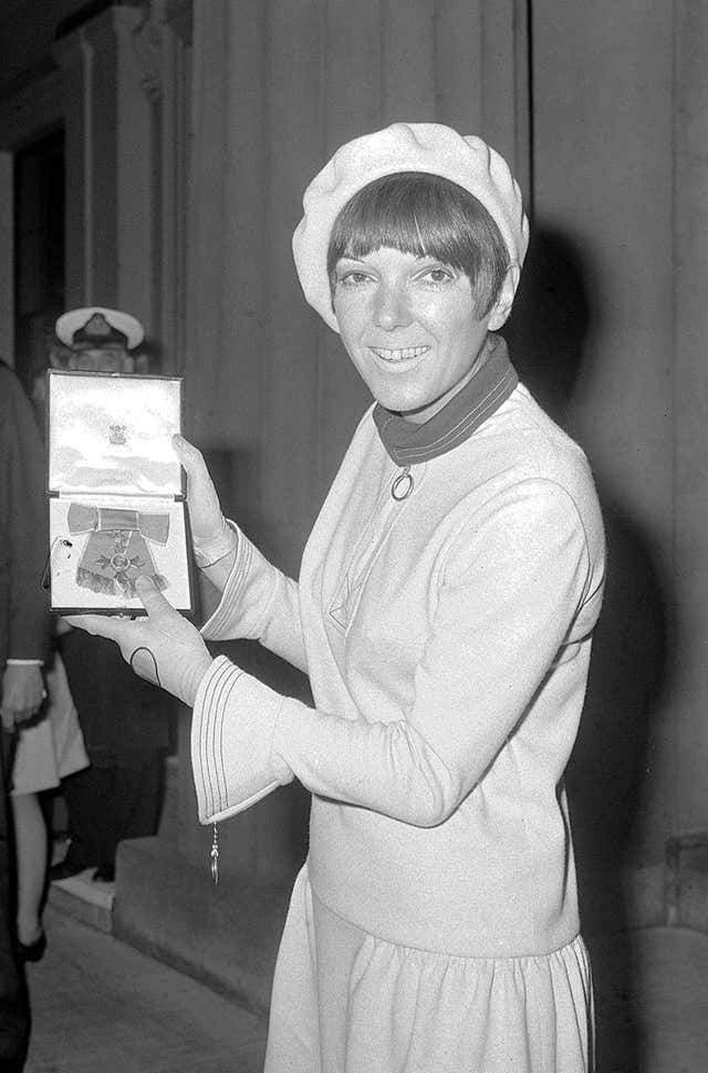 Mary Quant recieves her OBE