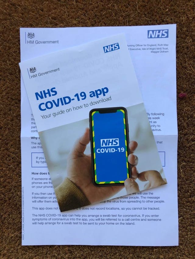 The leaflet and information pack explaining the Government’s NHS Covid-19 contact tracing app