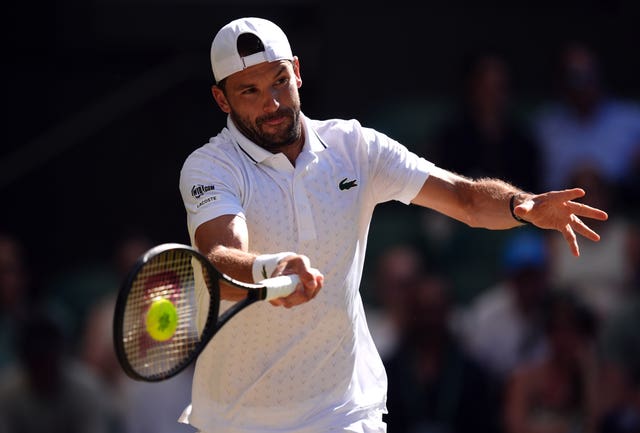 Grigor Dimitrov strikes a forehand