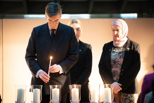 Leader of the House of Commons Jacob Rees-Mogg attends a ceremony to mark Holocaust Memorial Day at the Houses of Parliament in London