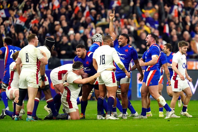 France celebrate victory over England