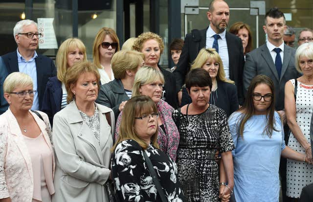 Several of Paterson's victims attended his sentencing at Nottingham Crown Court in 2017 (Joe Giddens/PA)