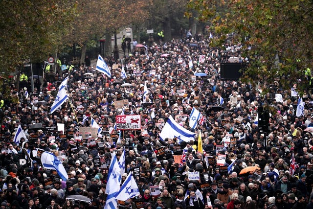 People take part in the march 