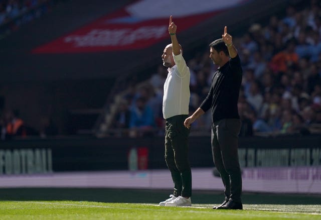 Pep Guardiola and Mikel Arteta