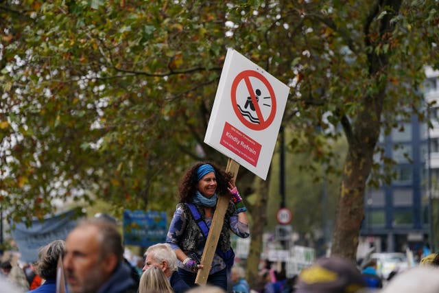 People taking part in the clean water march