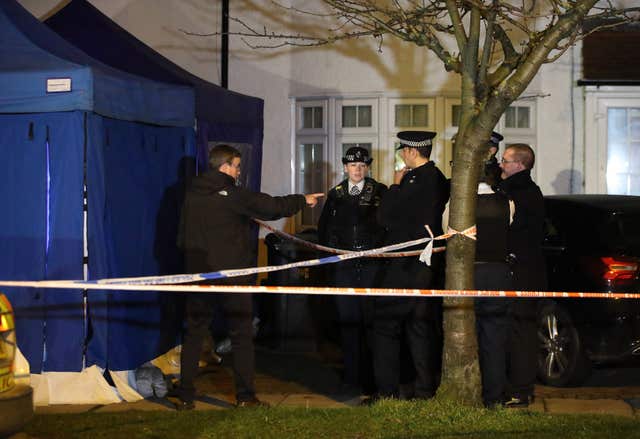 An address in New Malden has been sealed off by police (Yui Mok/PA)