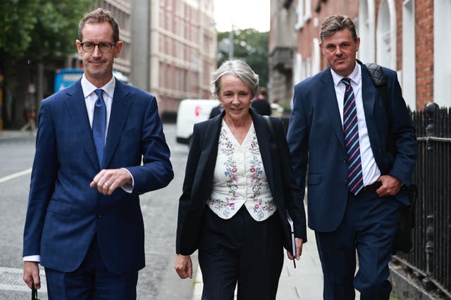 Adrian Lynch, Siun Ni Raghallaigh and Kevin Bakhurst after a meeting with Media Minister Catherine Martin 