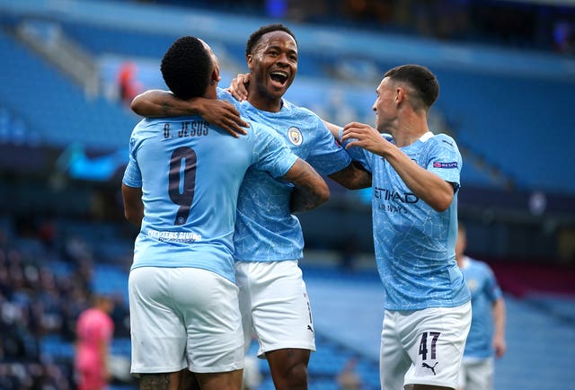 Raheem Sterling, centre, could feature against the Gunners (Dave Thompson/PA)