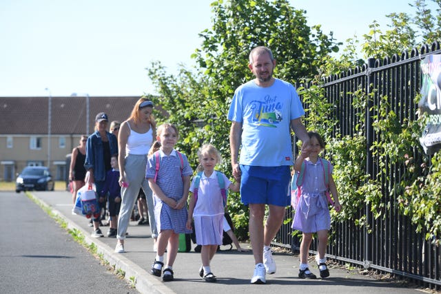 Children returning to school