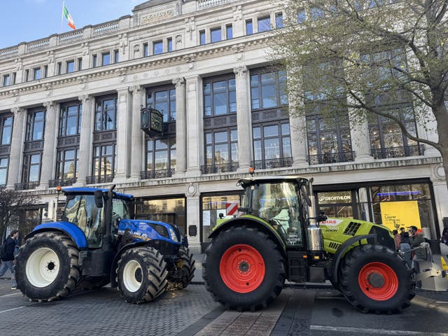 Vehicles take part on the third day of a national fuel protest against rising fuel prices in O&rsquo;Connell Street, Dublin