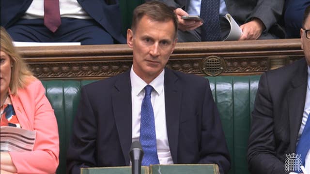 Screen grab of shadow chancellor of the exchequer Jeremy Hunt in the House of Commons, London, while Chancellor of the Exchequer Rachel Reeves makes a statement on public finances following the audit of the spending inheritance left by the previous administration 