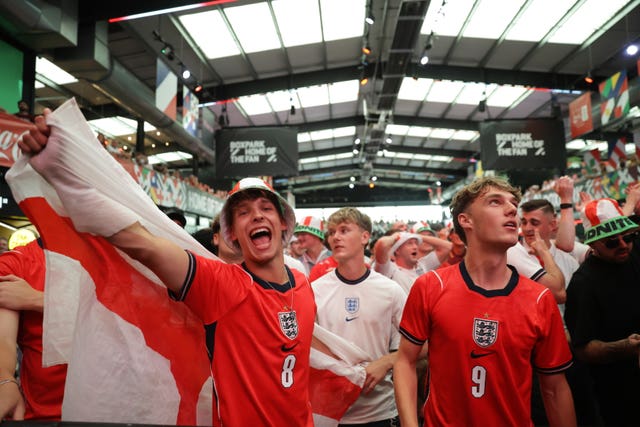 England fans celebrating