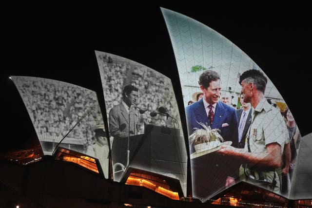 Pictures are projected onto Sydney Opera House 