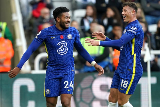 Reece James and Ross Barkley celebrate