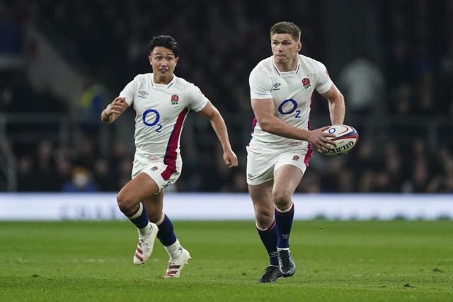 Owen Farrell (right) has replaced Marcus Smith (left) at fly-half