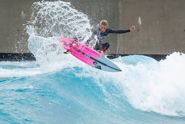 Professional surfers try out The Wave in Bristol