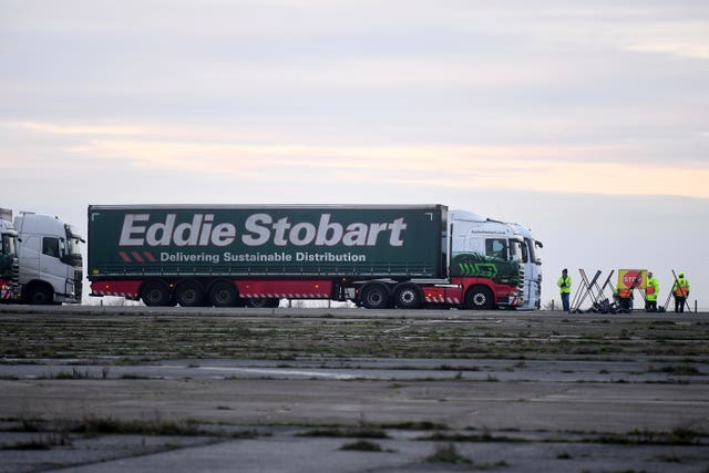 Eddie Stobart lorry taking part in the test
