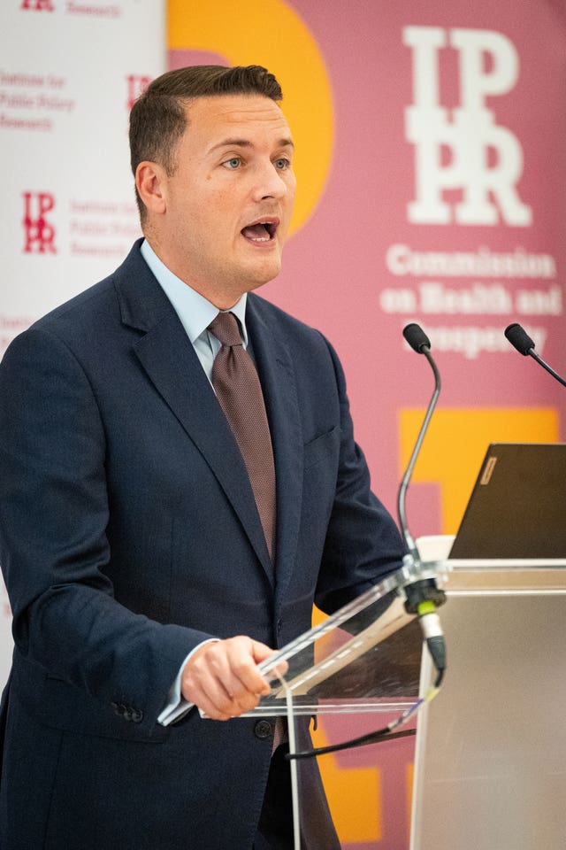 Wes Streeting mid speech