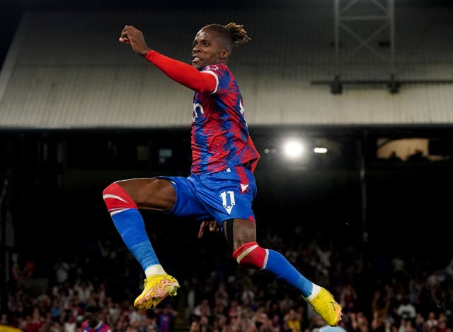 Wilfried Zaha scored 90 goals in 458 games for Crystal Palace (Nick Potts/PA)