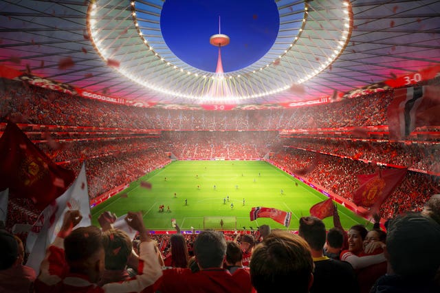 Artist impression of the inside of Manchester United's proposed new stadium
