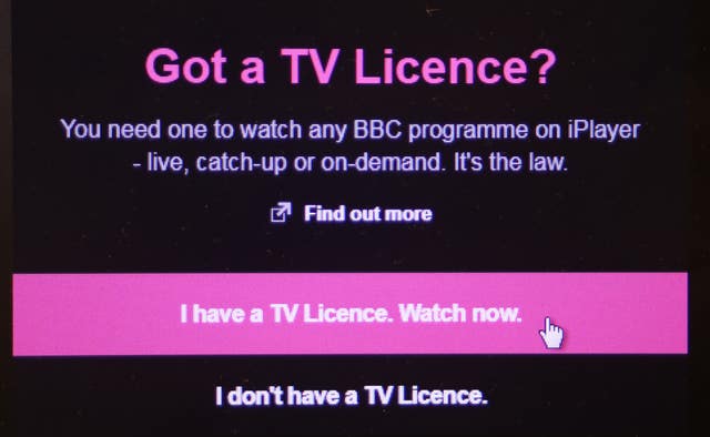 BBC iPlayer licence fee warning