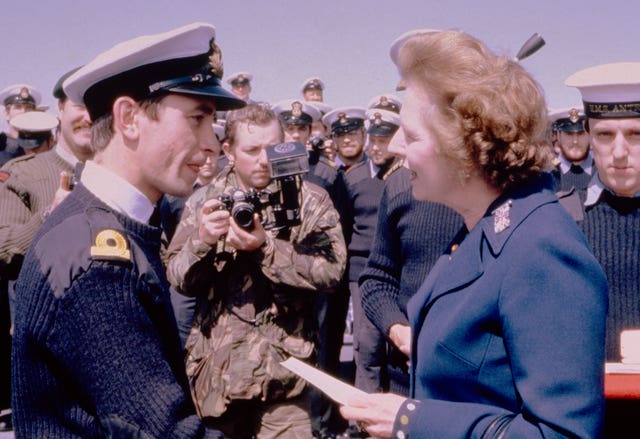 Margaret Thatcher – HMS Antrim – San Carlos Water