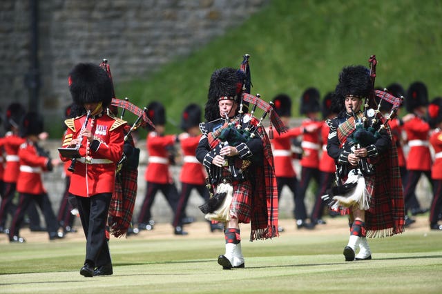Members of the Massed Band of the Household Division during the ceremony