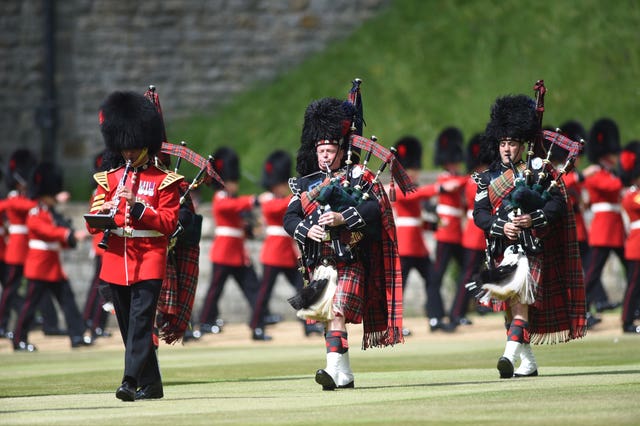 Members of the Massed Band of the Household Division during the ceremony 