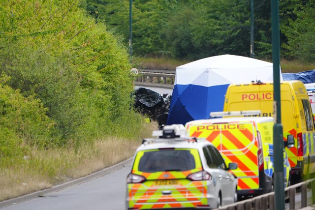 Police presence after the crash on A66 South Bank