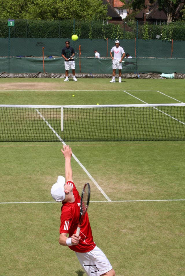 A practice session with Rafa Nadal in 2010