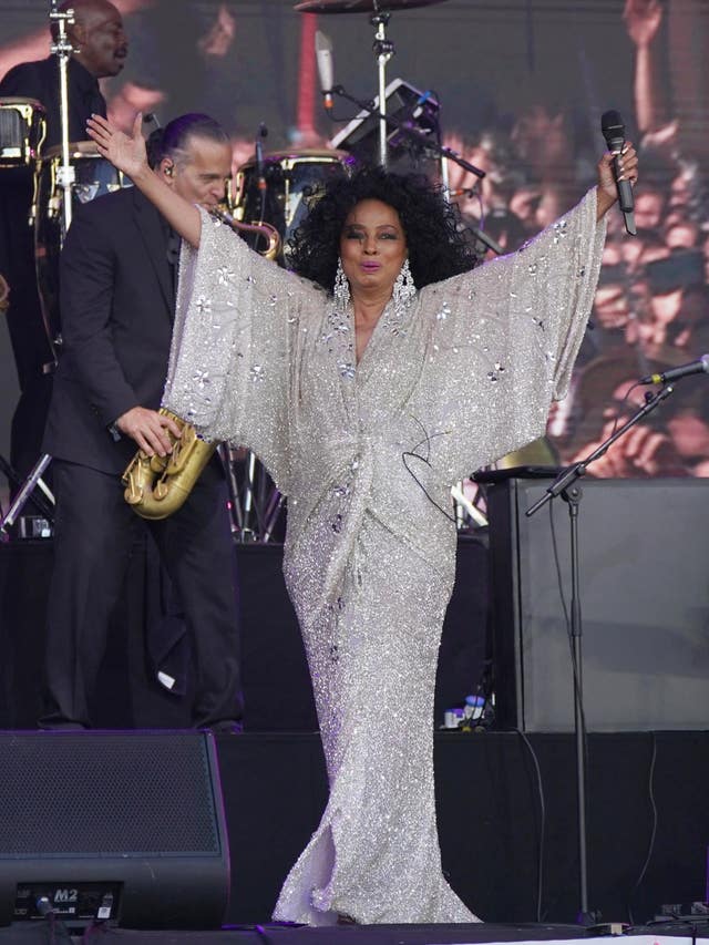 Diana Ross performing on the Pyramid Stage during the Glastonbury Festival 2022