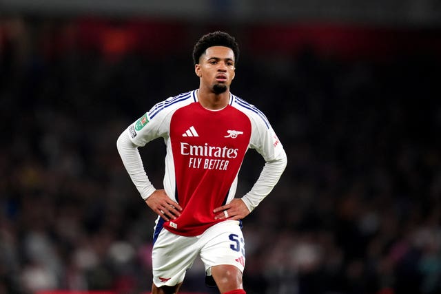 Arsenal's Ethan Nwaneri during the Carabao Cup third round match at the Emirates Stadium against Bolton