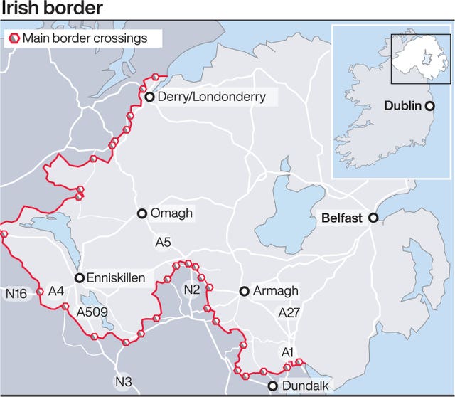 Main Irish border crossing