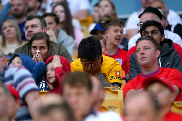 England fans at Molineux vented their frustration during England's woeful performance against Hungary